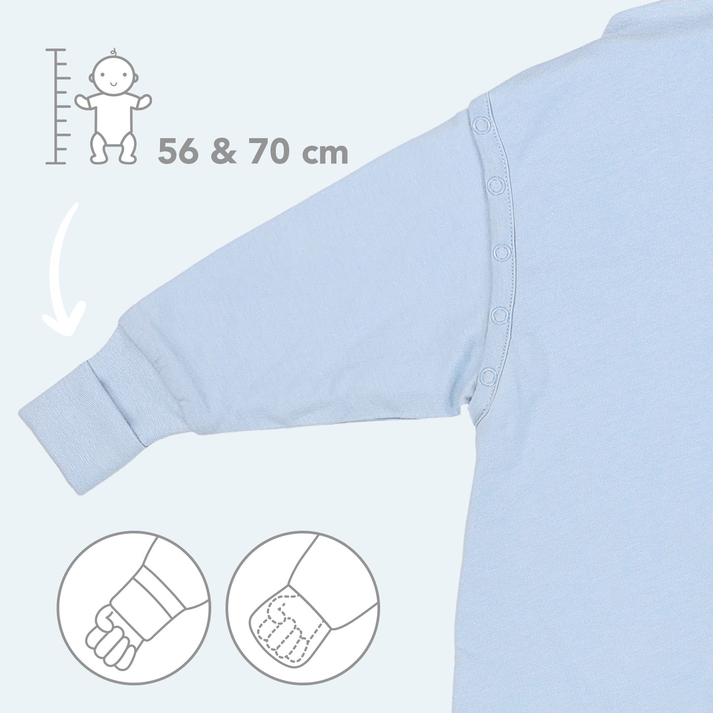 Babyschlafsack 3.5 TOG_Blue Ice_Armausschnitt_1210