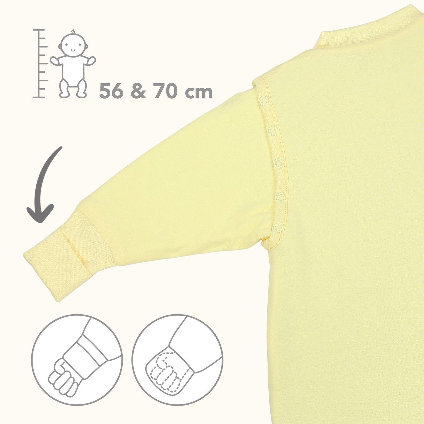 Babyschlafsack 3.5 TOG_Popcorn_Armausschnitt_1210
