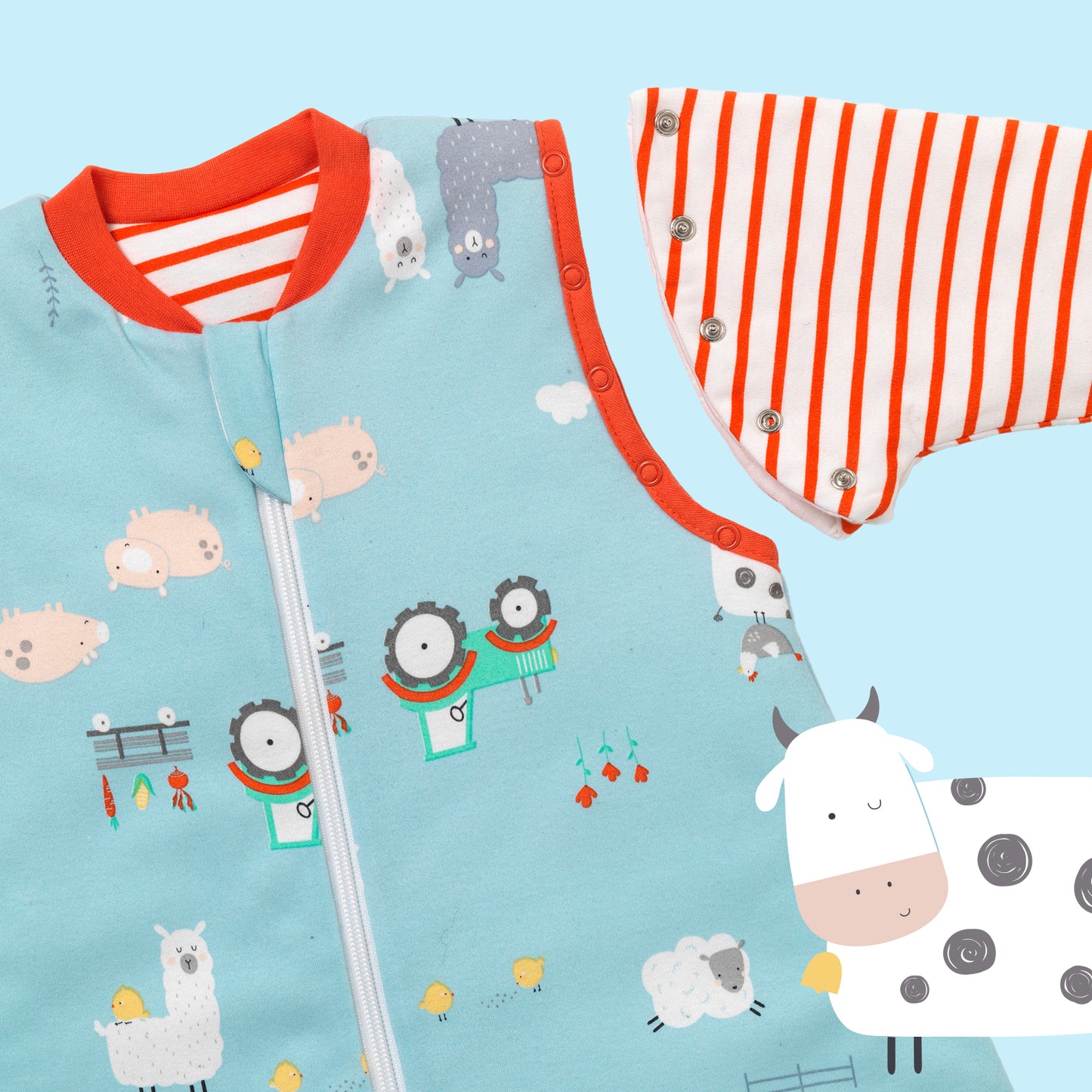 Bio Schlafsack mit Füßen und umklappbaren Bündchen, 3.5 TOG