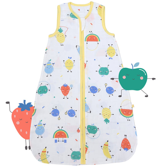 Musselin Babyschlafsack 0.5 TOG_Fruchtathleten_Vorderseite_415