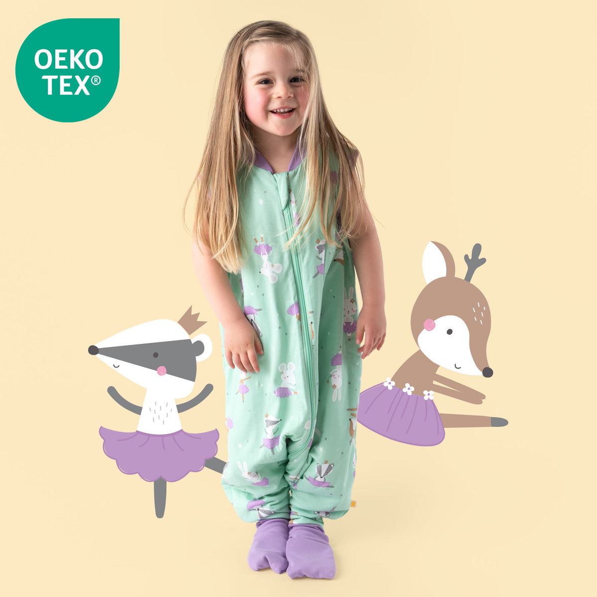 Schlafsack mit Füßen und umklappbaren Bündchen 1.0 TOG_Ballerina_OEKOTEX_418