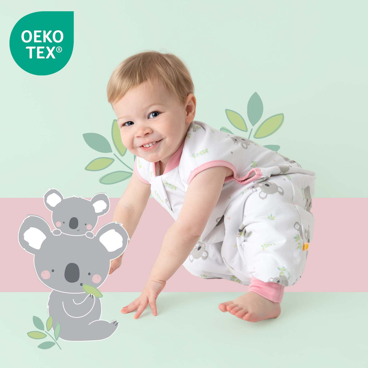 Schlafsack mit Füßen und umklappbaren Bündchen 1.0 TOG_Koala_OEKOTEX_418