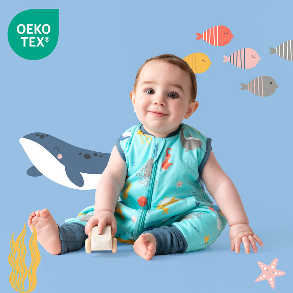 Schlafsack mit Füßen und umklappbaren Bündchen 1.0 TOG_Meerestiere_OEKOTEX_418