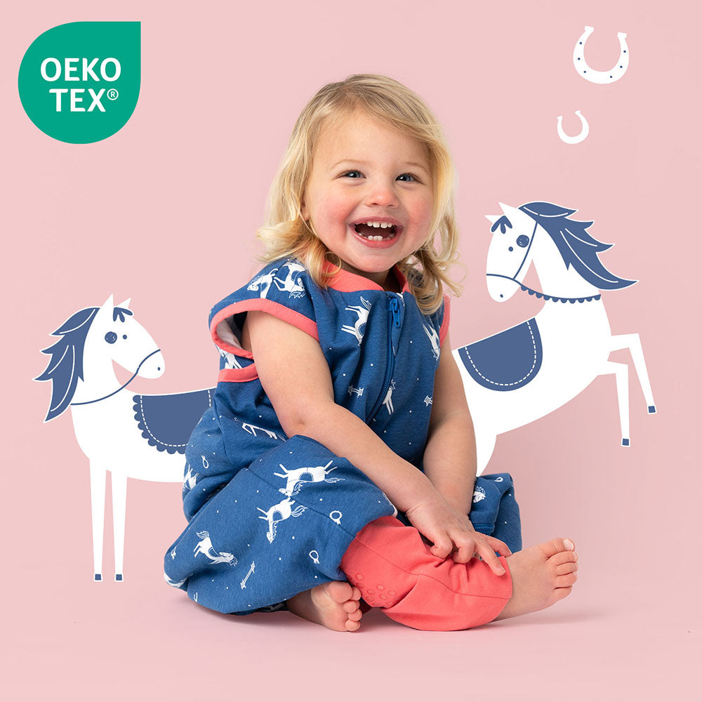 Schlafsack mit Füßen und umklappbaren Bündchen 1.0 TOG_Pferde_OEKOTEX_418