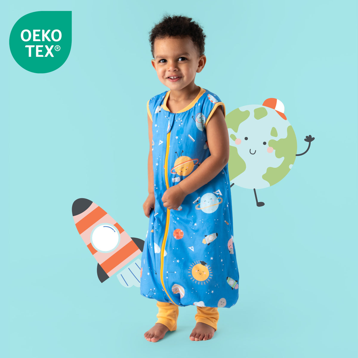 Schlafsack mit Füßen und umklappbaren Bündchen 1.0 TOG_Space_OEKOTEX_418