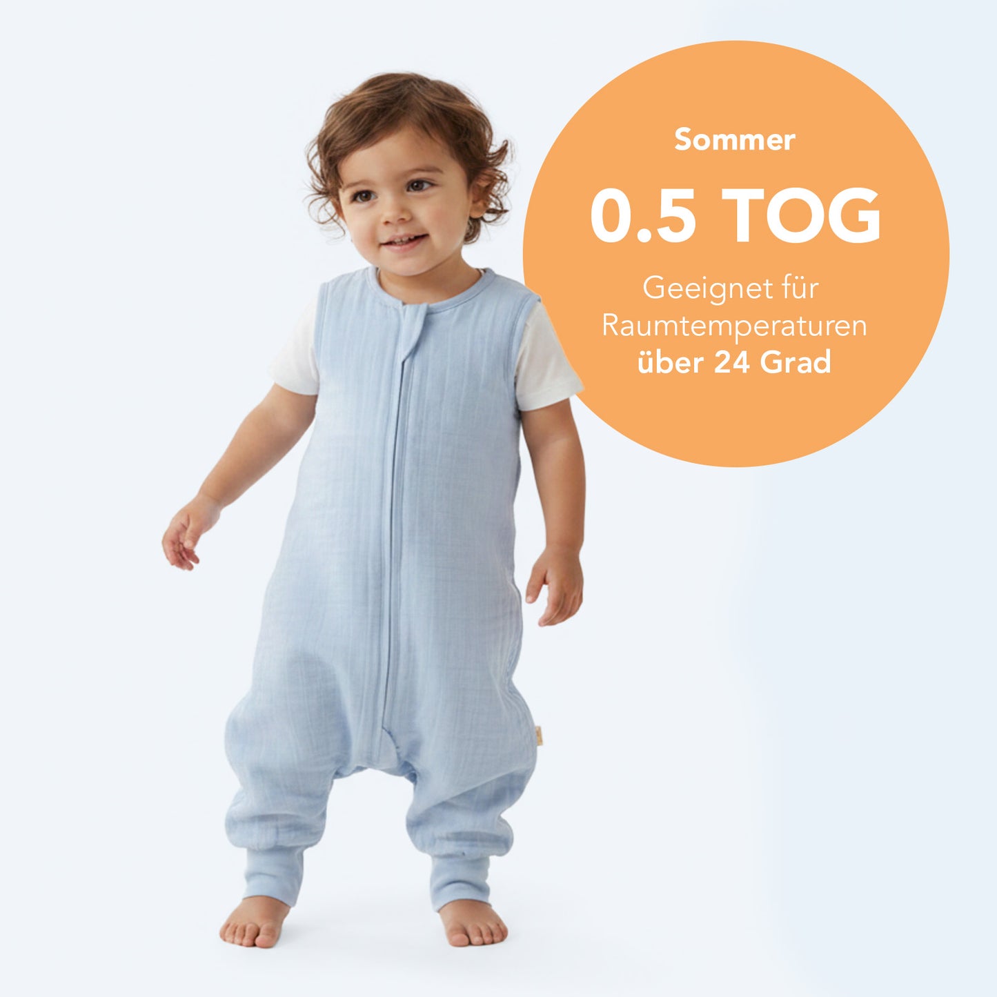 Musselin Schlafsack mit Füßen 0.5 Tog_Blue Ice_5_422