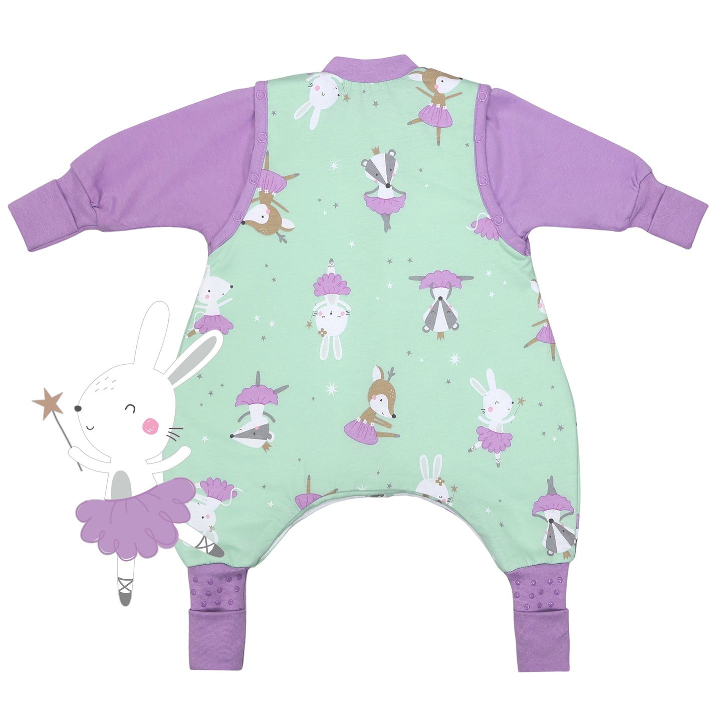 Schlafsack mit Füßen und umklappbaren Bündchen 2.5 TOG_Ballerina_Rückseite_461