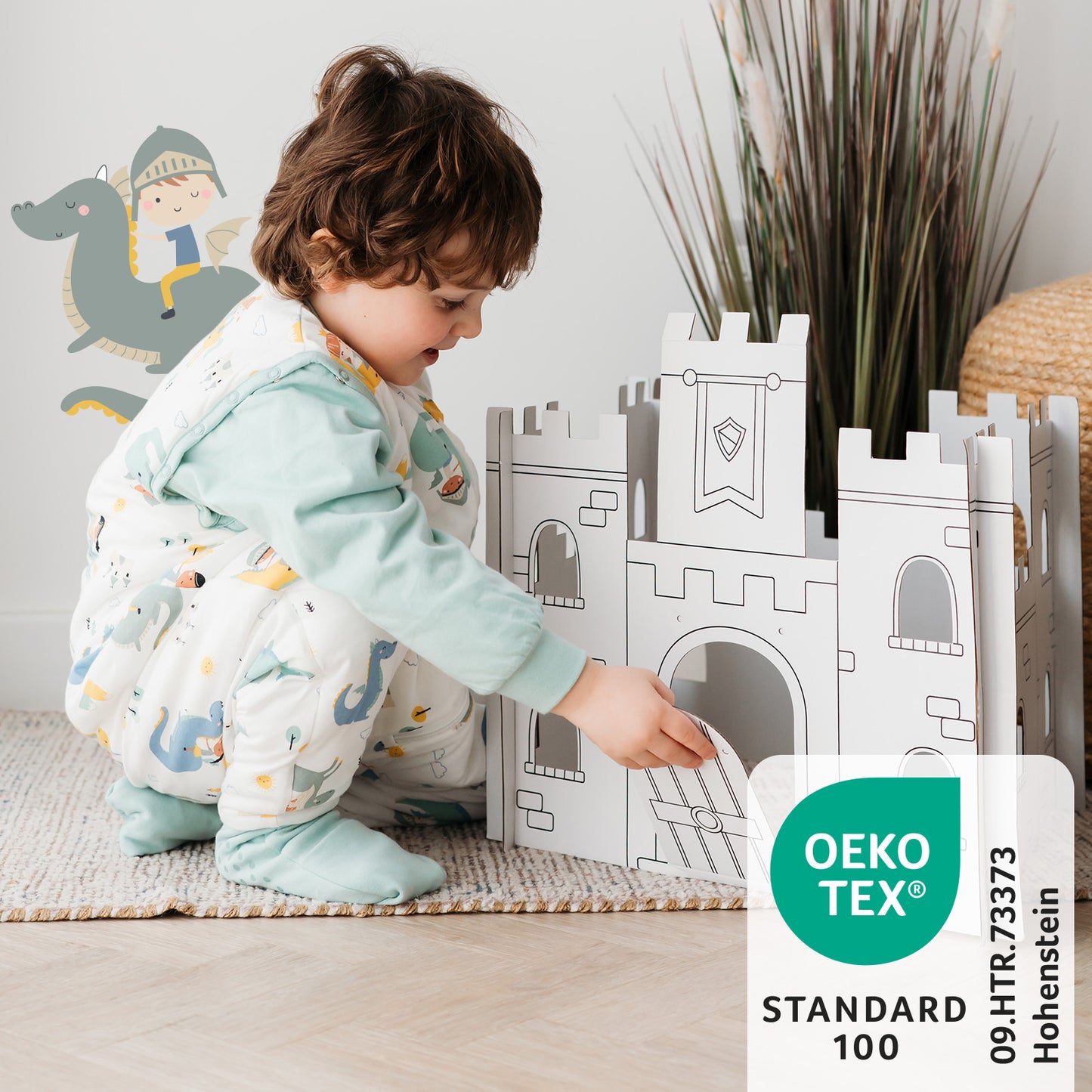 Schlafsack mit Füßen und umklappbaren Bündchen 2.5 TOG_Fantasia_OEKOTEX_461