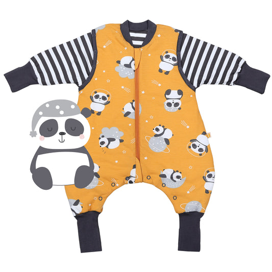 Schlafsack mit Füßen und umklappbaren Bündchen 2.5 TOG_Panda_Vorderseite_461