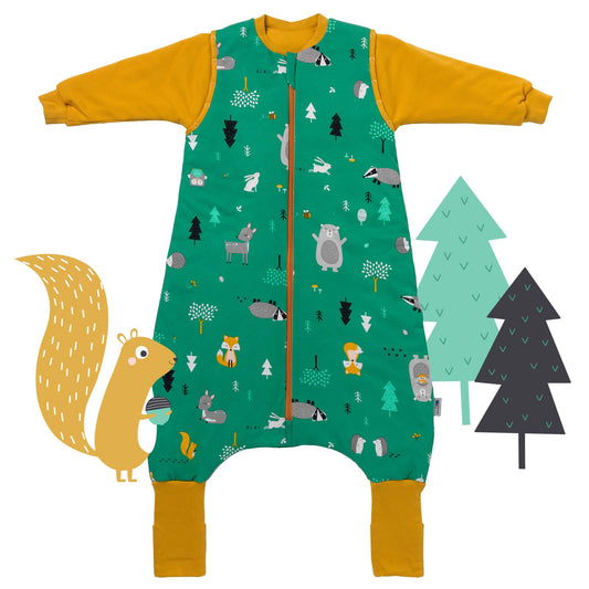 Bio Schlafsack mit Füßen und umklappbaren Bündchen 2.5 TOG