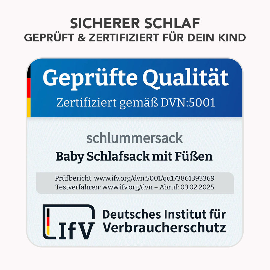 Bio Schlafsack mit Füßen und umklappbaren Bündchen 2.5 TOG