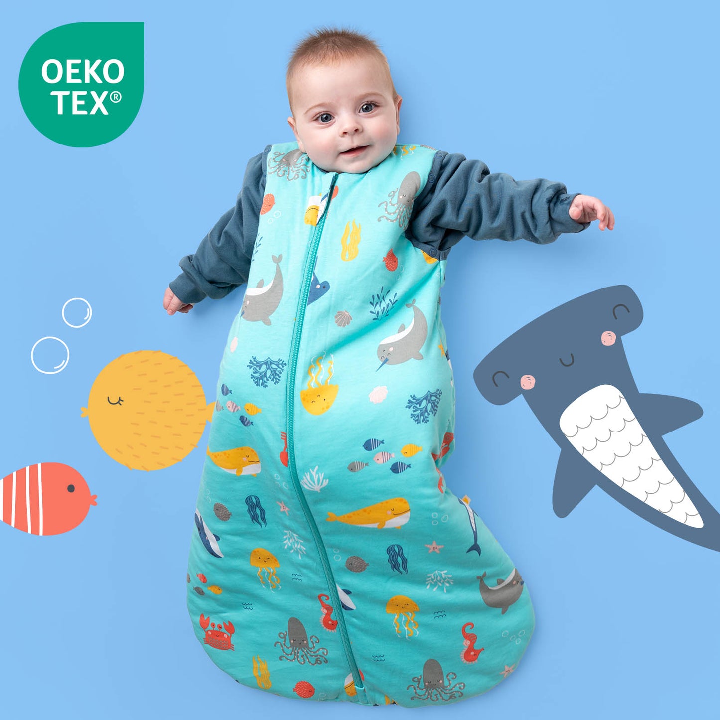 Babyschlafsack 2.5 TOG_Meerestiere_OEKOTEX_465