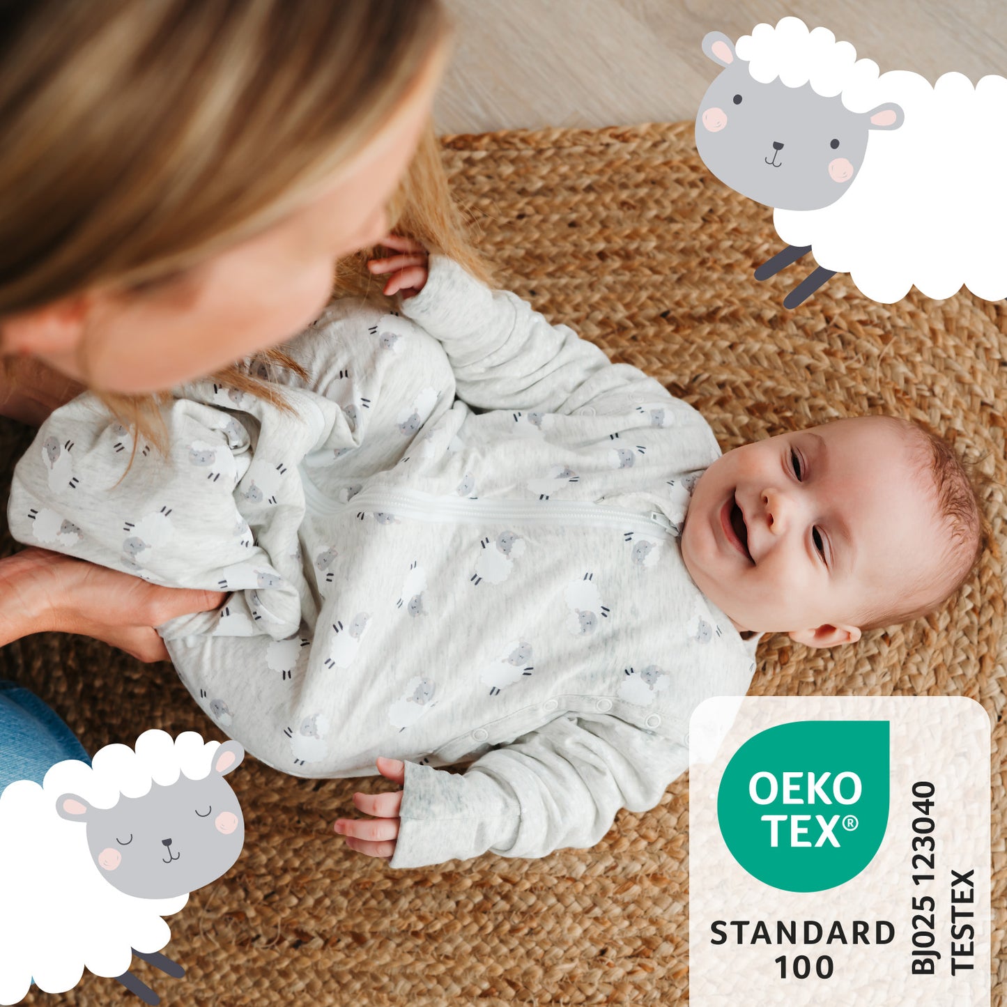 Babyschlafsack 2.5 TOG_Schäfchen_OEKOTEX_465