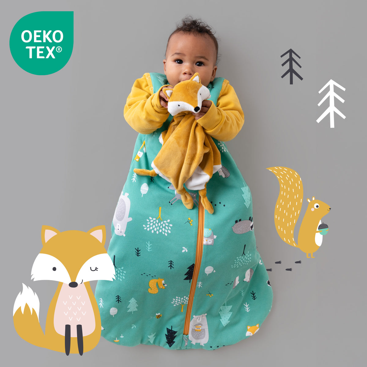 Bio Babyschlafsack 2.5 TOG_Waldtiere_OEKOTEX_466