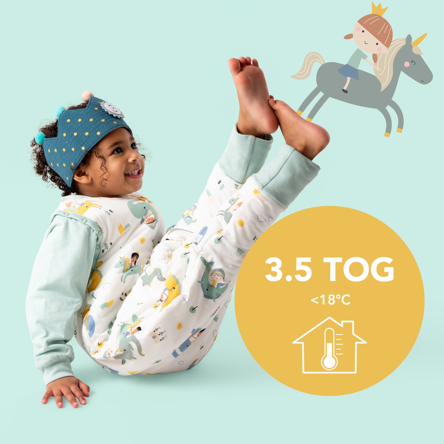 Schlafsack mit Füßen und umklappbaren Bündchen 3.5 TOG_Fantasia_TOG_468