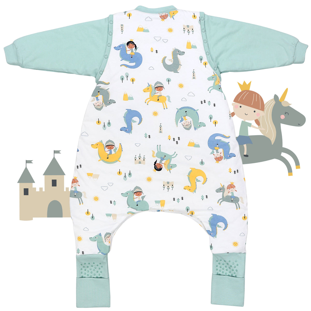 Schlafsack mit Füßen und umklappbaren Bündchen 3.5 TOG_Fantasia_Rückseite_468