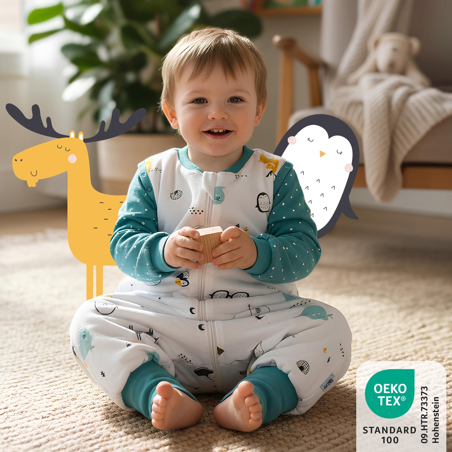 Bio Schlafsack mit Füßen und umklappbaren Bündchen 3.5 TOG_Polarfreunde_469_2 - (Bild-13)