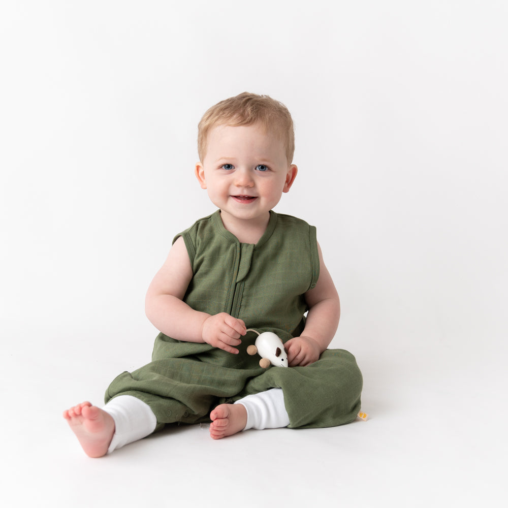 Musselin Schlafsack mit Füßen 0.5 Tog_Olive_9_422