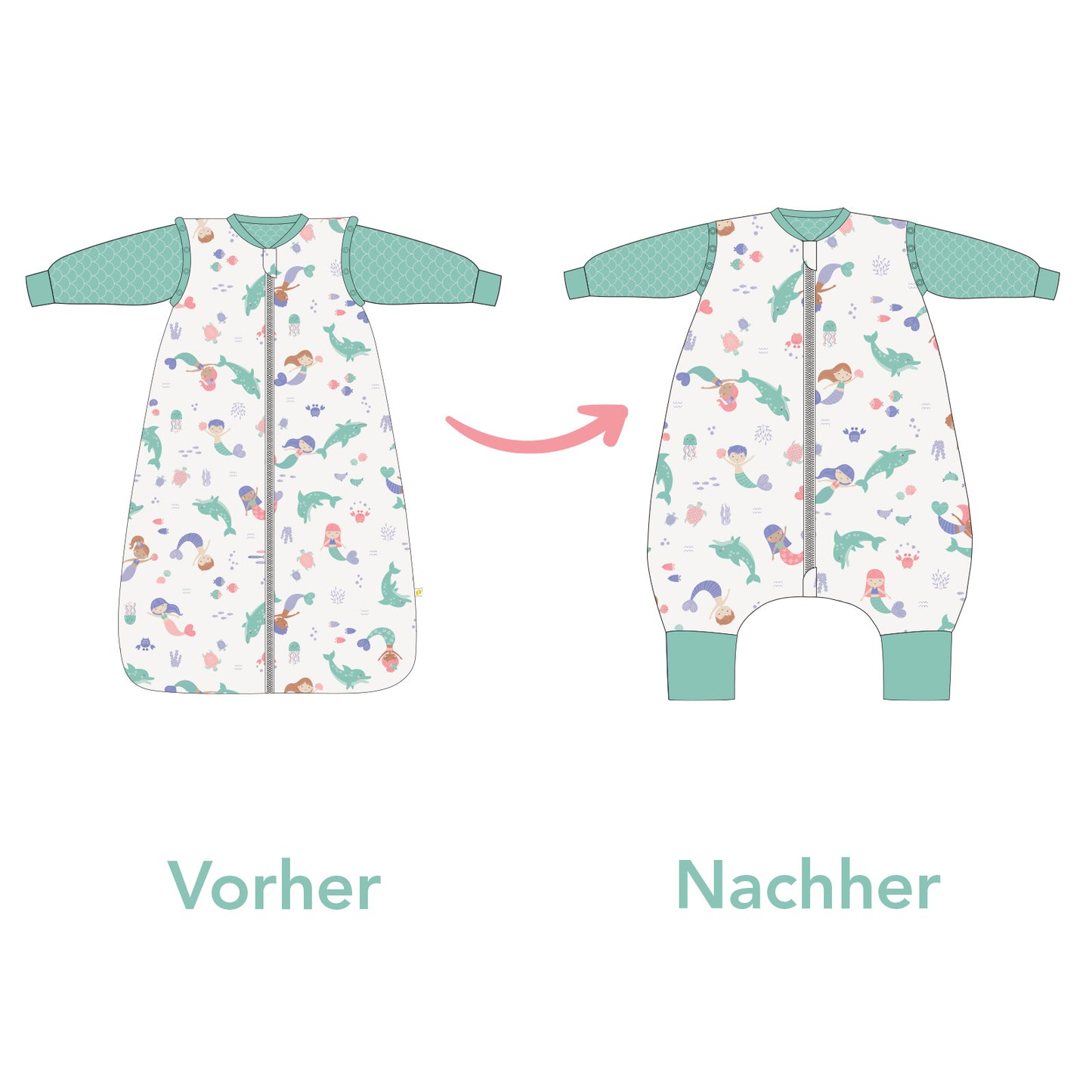 Schlummersack Upcycling Service Schlafsack mit Füßen Standardbündchen
