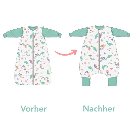 Schlummersack Upcycling Service Schlafsack mit Füßen mit Anti-Rutsch Noppen