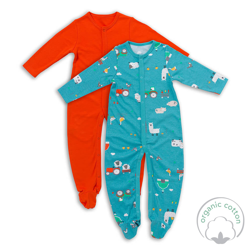 Bio Baby-Schlafanzug langarm 2er Pack