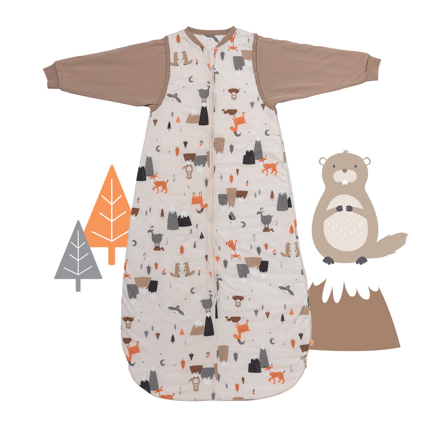 Babyschlafsack 1.0 TOG_Bergtiere_Vorderseite_1187