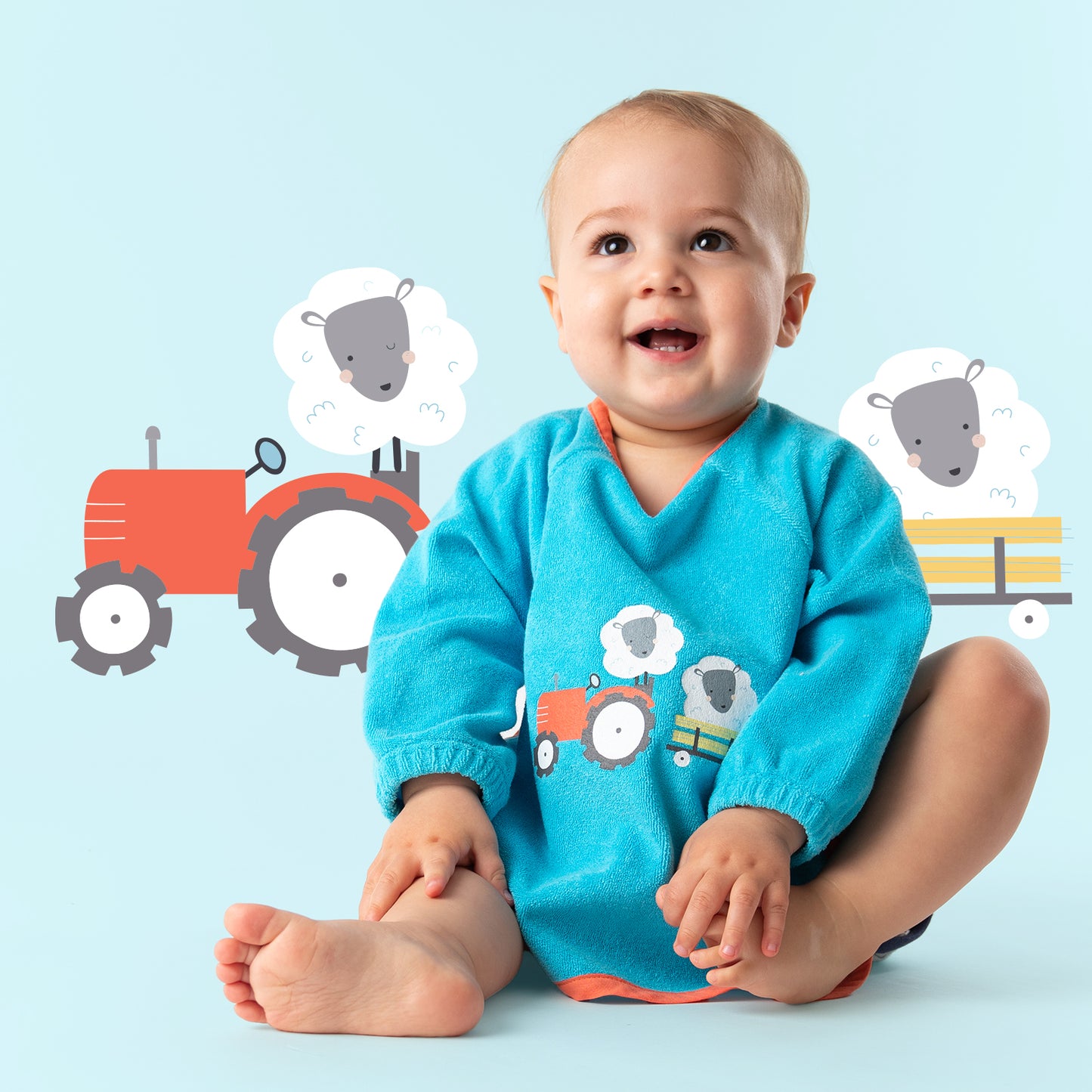 Lätzchen mit Ärmeln wasserfest_Bauernhof_2_411