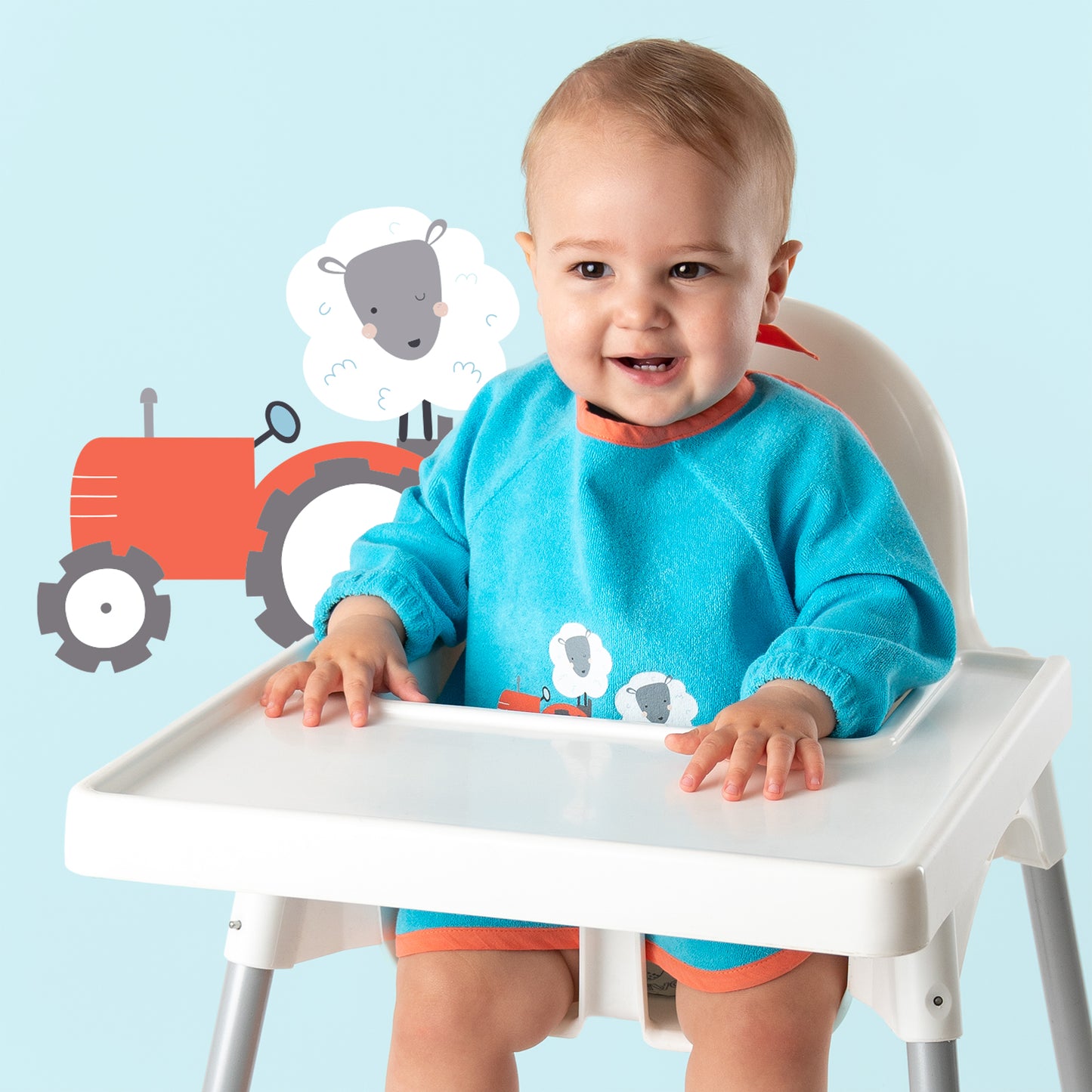 Lätzchen mit Ärmeln wasserfest_Bauernhof_3_411