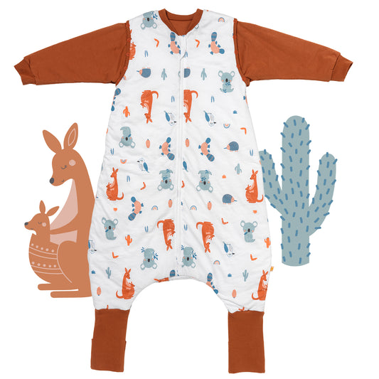 Schlafsack mit Füßen und umklappbaren Bündchen 3.5 TOG_Känguru_Vorderseite_468